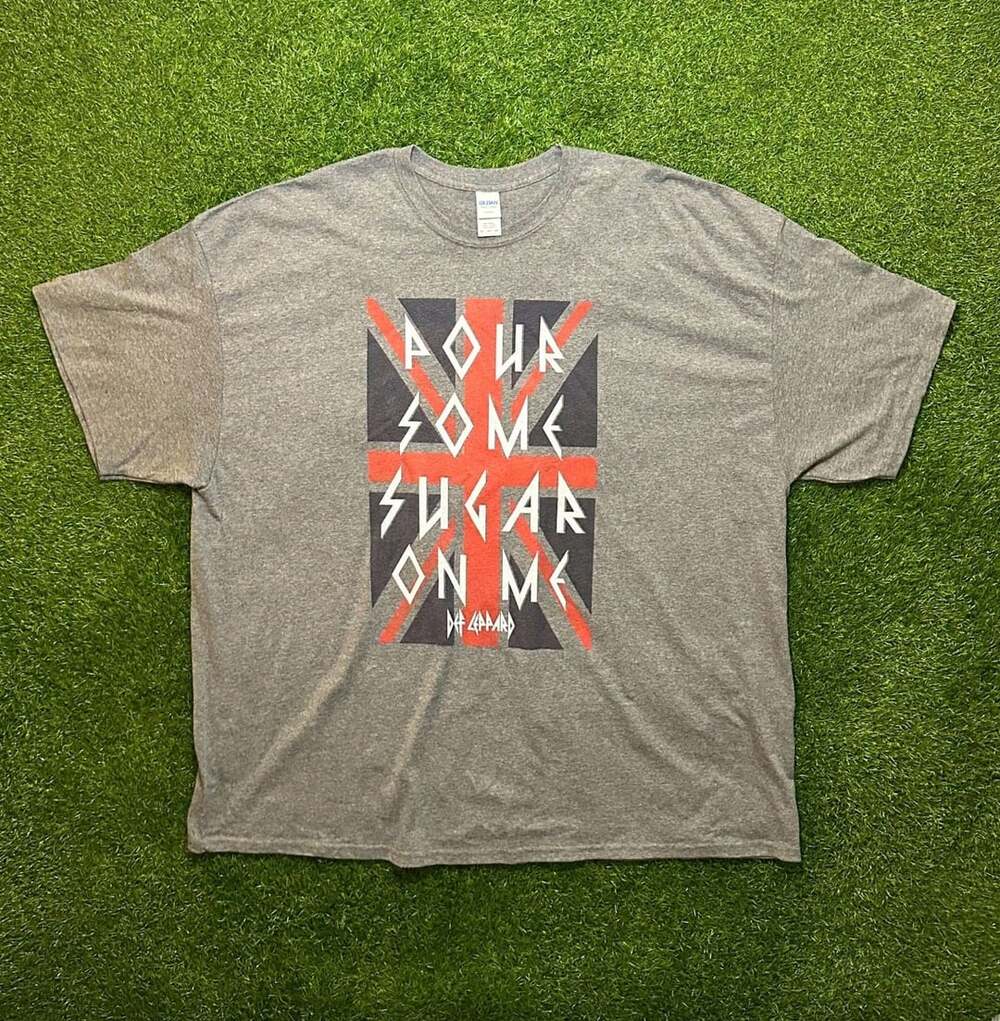 Gildan Def Leppard Pour Some Sugar On Me Size 4XL Heather Grey T-Shirt